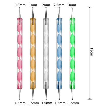 Nail Dotting Tools Acrylic Handle - Set of 5
