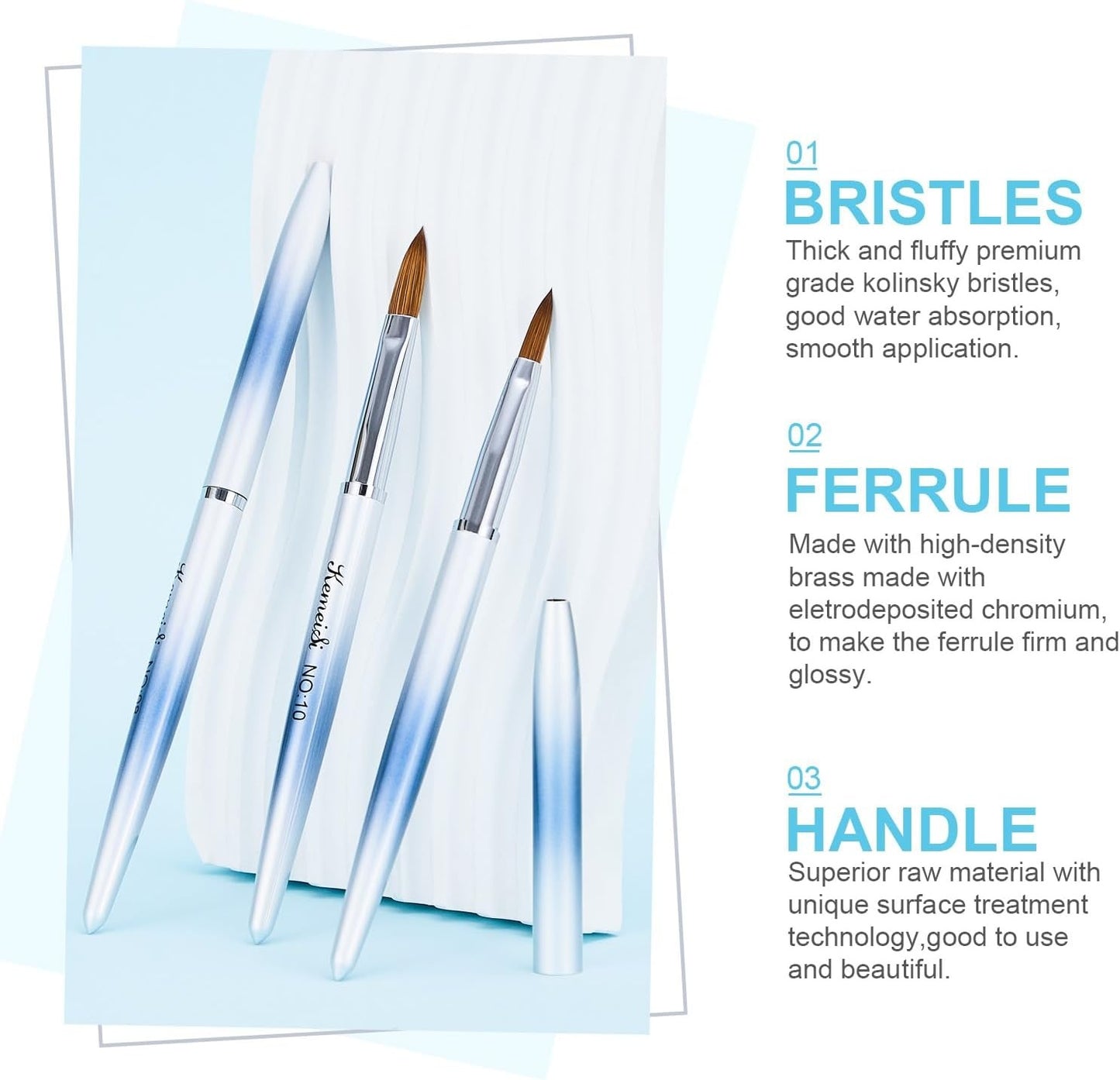 Acrylic Brush Kolinsky Original No 10- 1 Piece