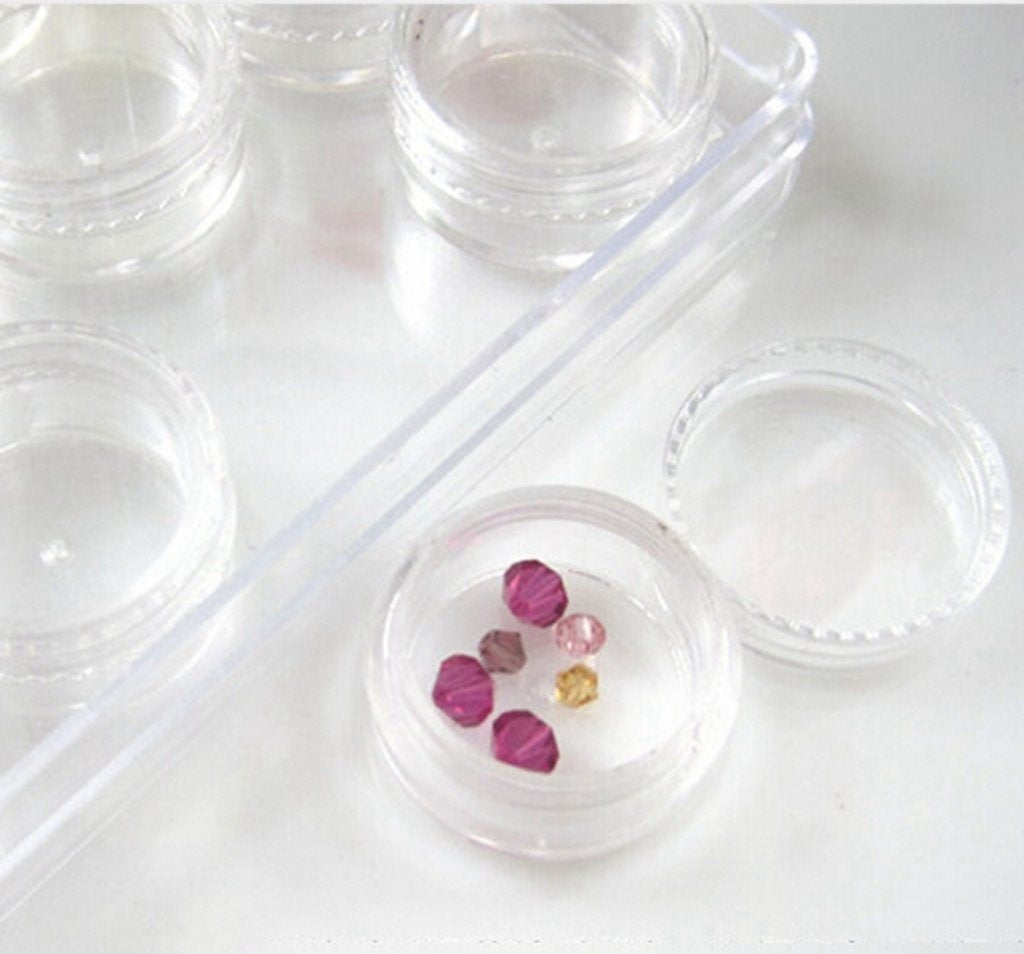 Empty Storage Jars for Accessory & Jewelry Storage - 12 Grids