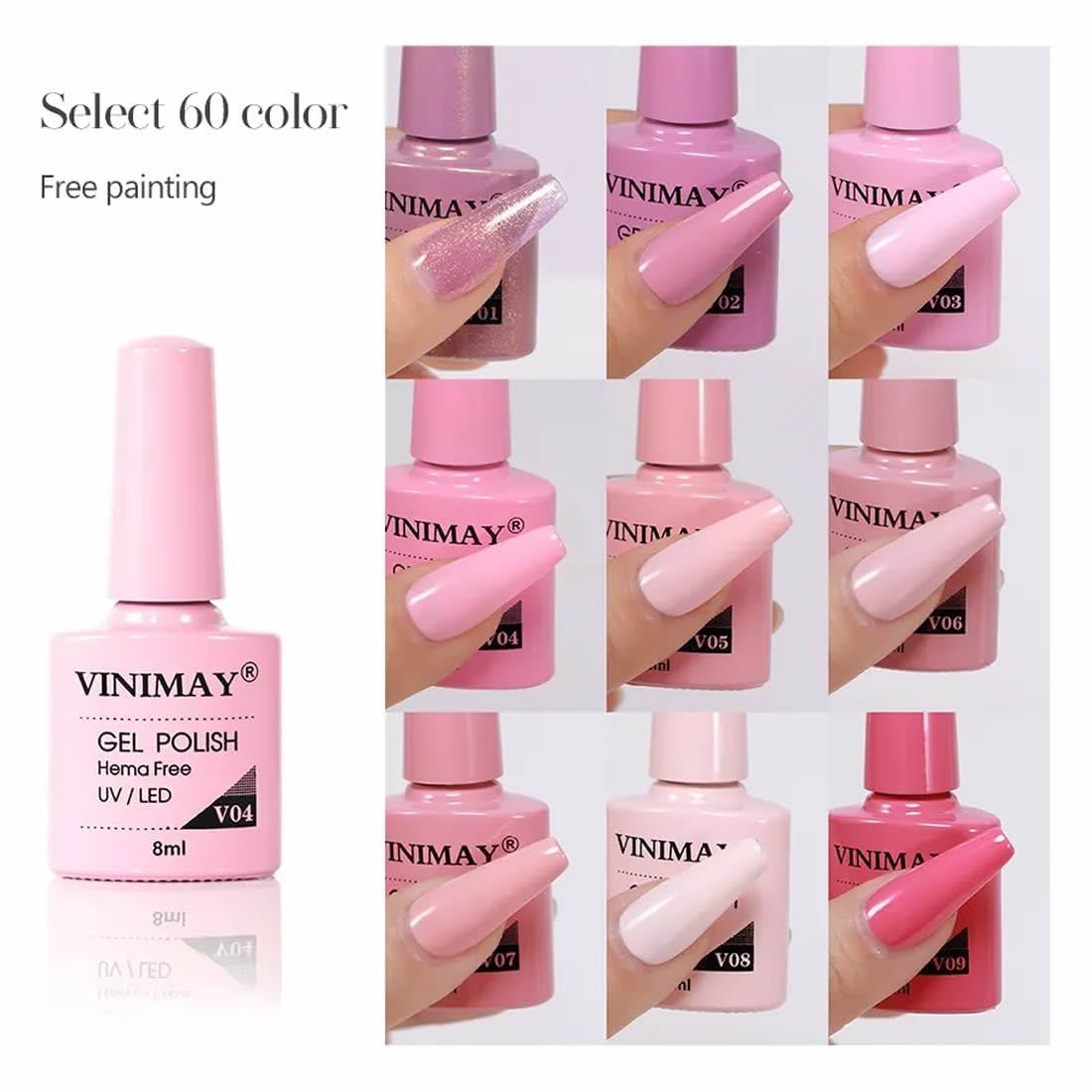 Vinimay Professional UV Gel Nail Polish 60 Pcs Kit With Shade Card & 6 Function Gels