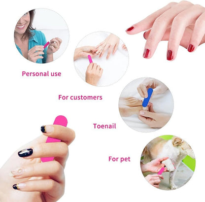Disposable Mini Nail Filers Pink & Blue - Pack of 100