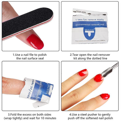 Nail Removal 100% Acetone Wipes for Nail Polish & Acrylic, Gel Removal - 204 pieces Product vendor