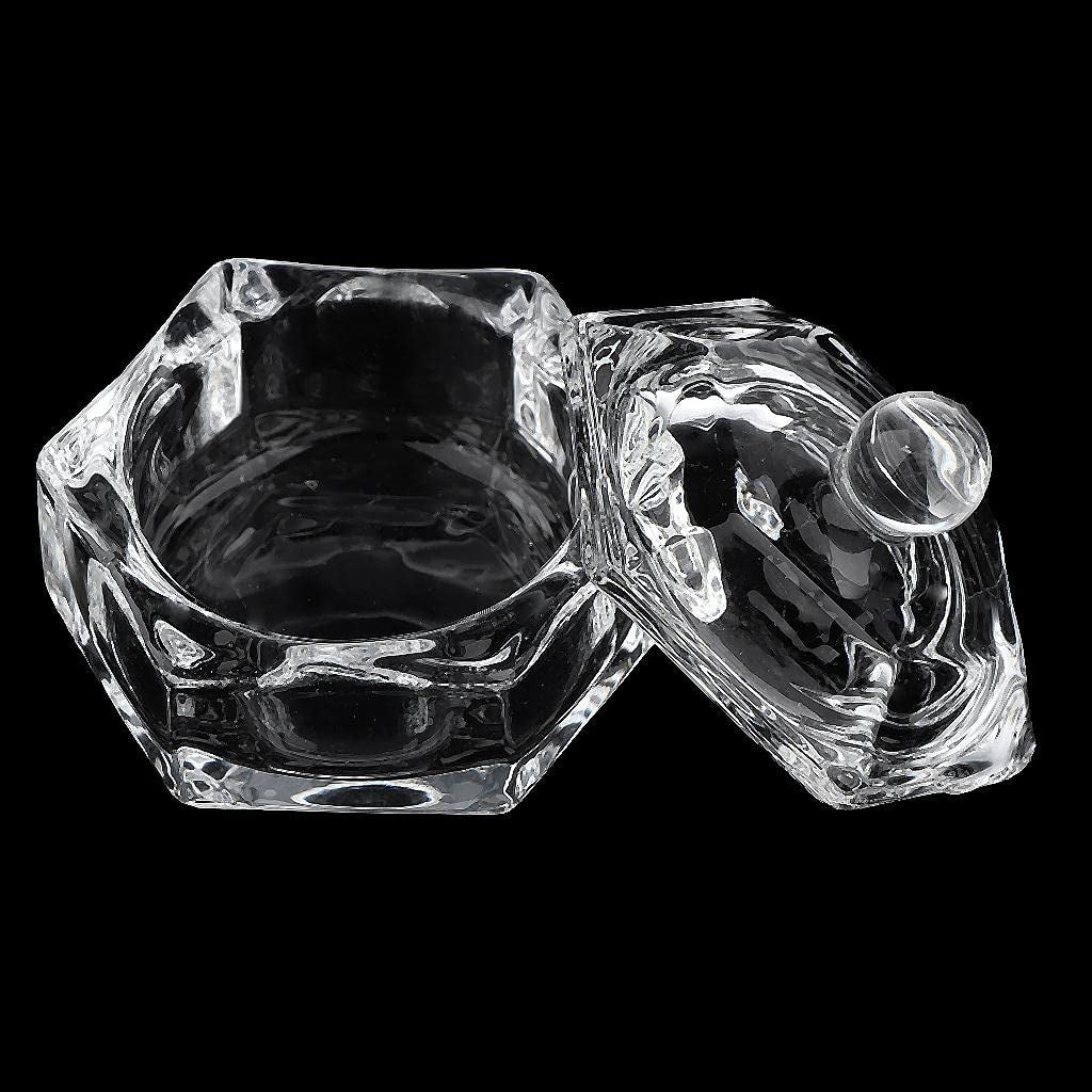 Premium Glass Dappen Dish with Lid Octagon Shape