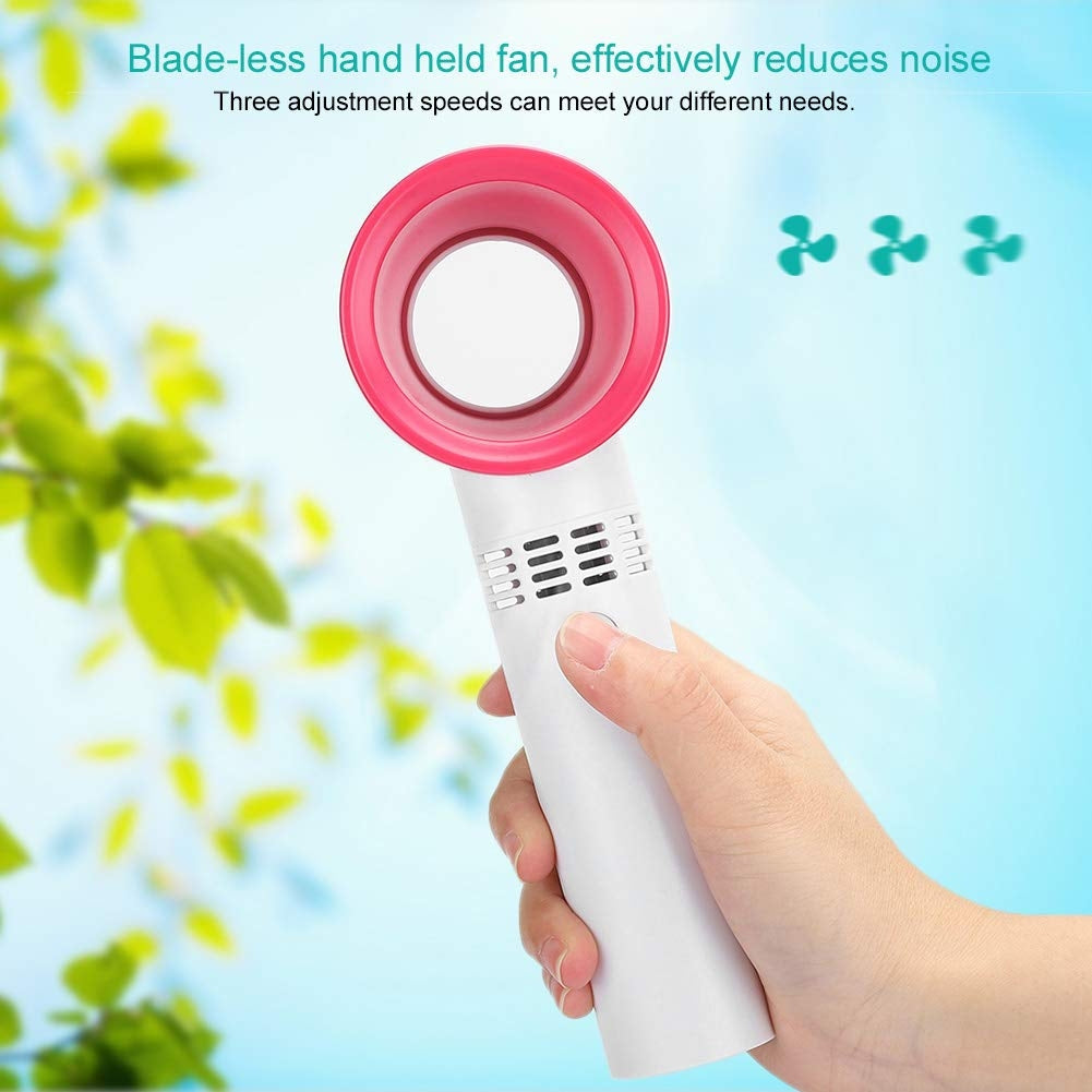 Eyelash Extension Rugged Bladeless Fan - White & Pink Color