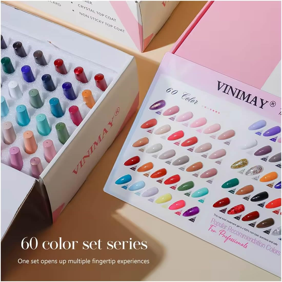 Vinimay Professional UV Gel Nail Polish 60 Pcs Kit With Shade Card & 6 Function Gels