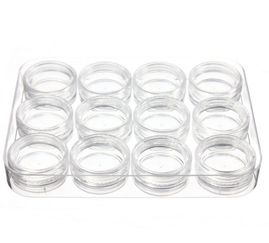 Empty Storage Jars for Accessory & Jewelry Storage - 12 Grids
