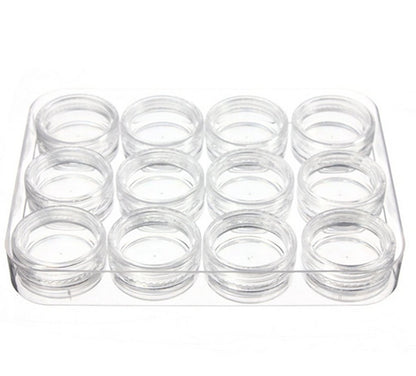 Empty Storage Jars for Accessory & Jewelry Storage - 12 Grids
