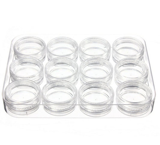 Empty Storage Jars for Accessory & Jewelry Storage - 12 Grids