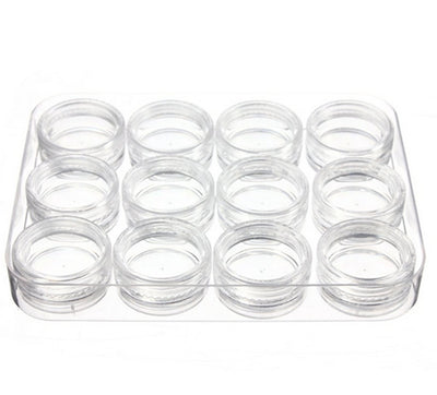 Empty Storage Jars for Accessory & Jewelry Storage - 12 Grids