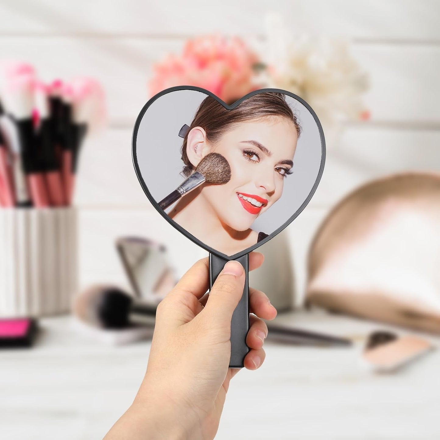 Heart Shaped Handheld Lash Mirror