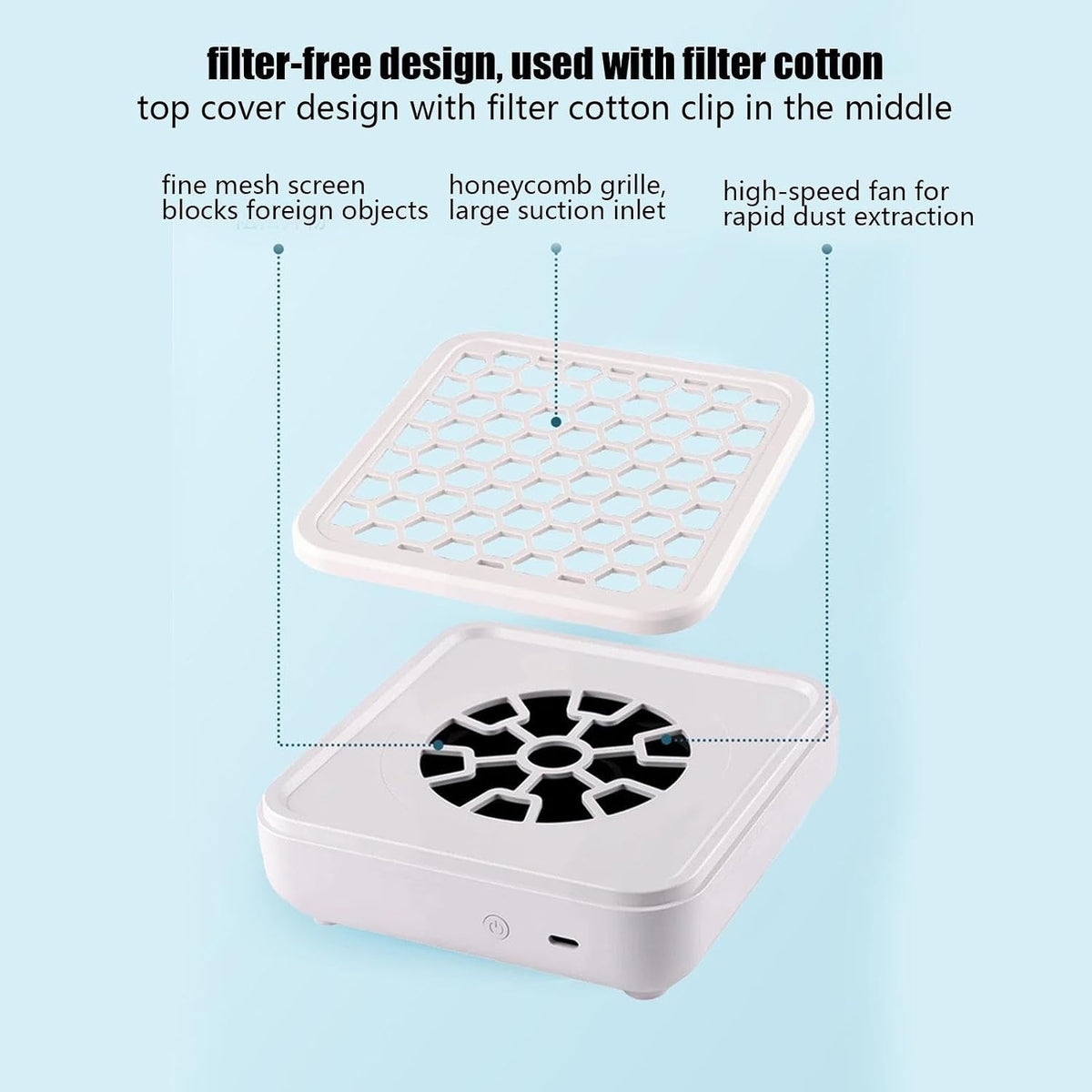Nail Dust Collector - Dimension 145x62x160mm