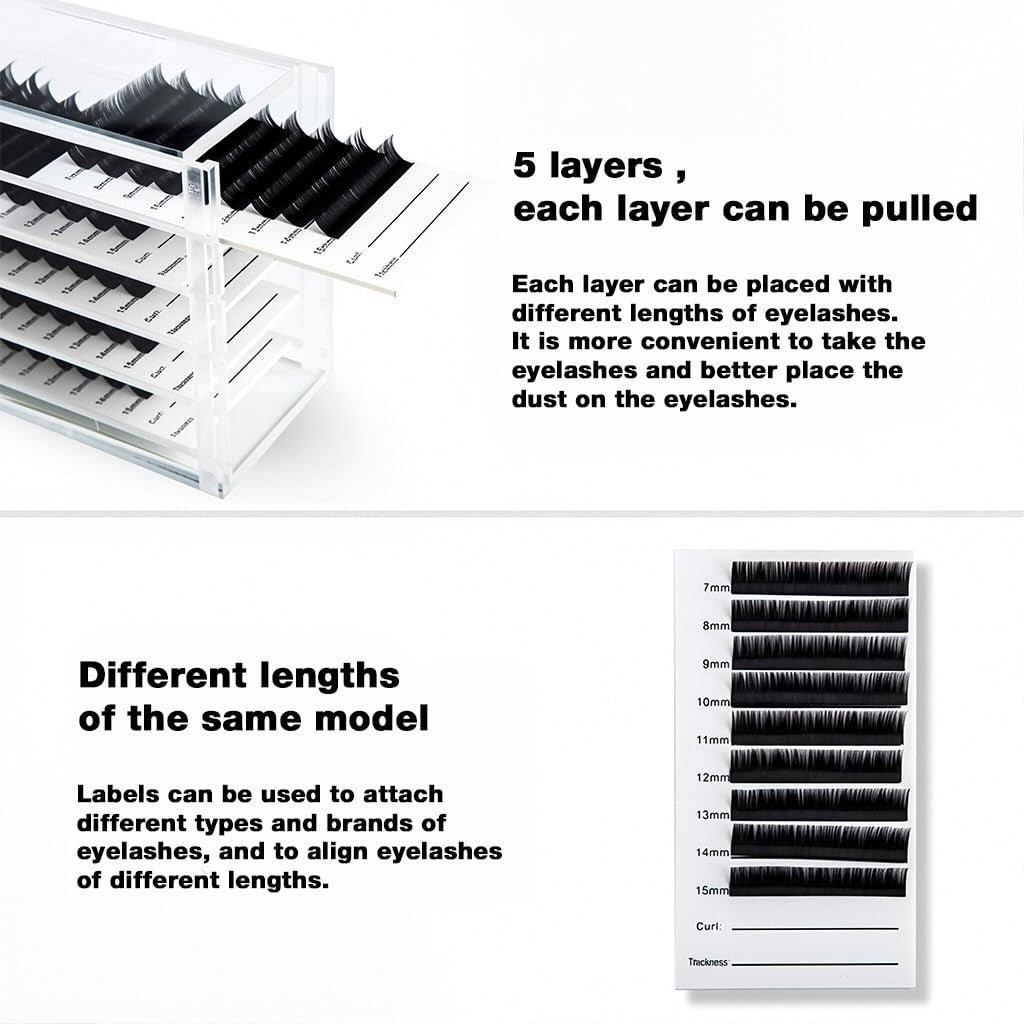 Eyelash Holder Case, 5 Layers Acrylic Eyelash