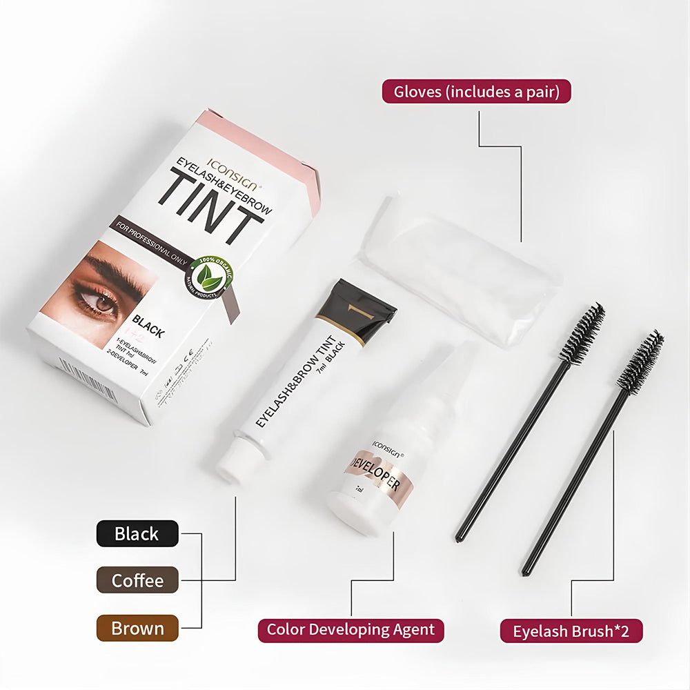 Iconsign Lash & Brow Tinting Kit - Application Brush & Pads included