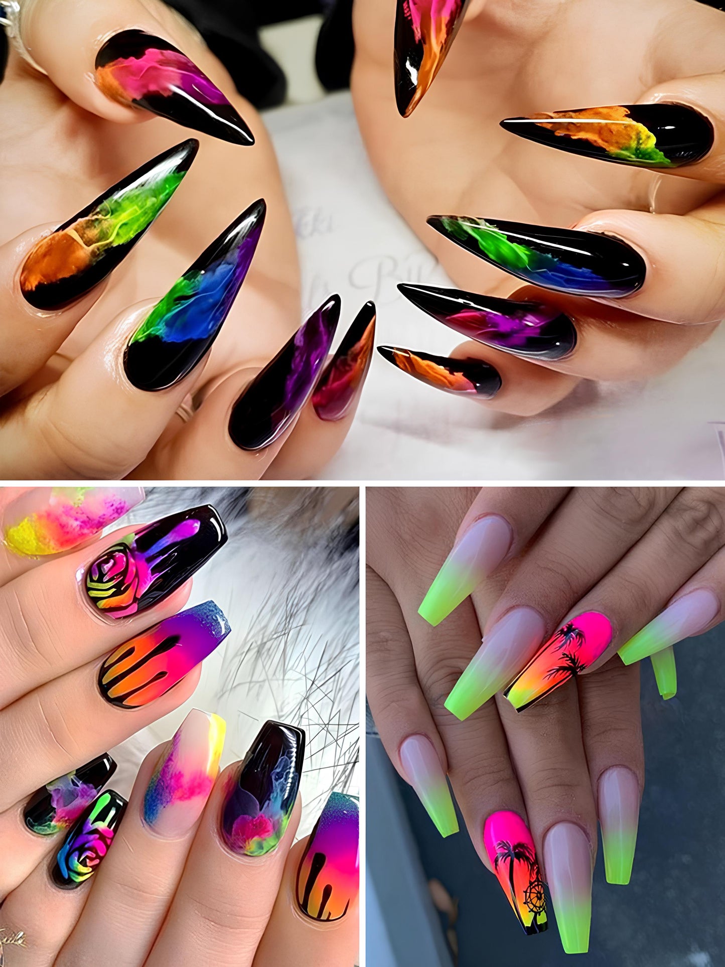 Fluorescent Neon Pigment Powder - Set of 12 Colors