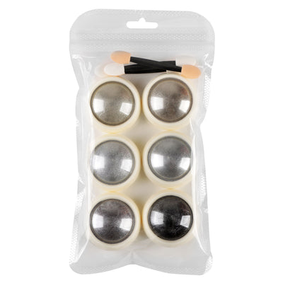 Mirror Chrome Silver Mix Metallic Silver Colors - 6 Pieces