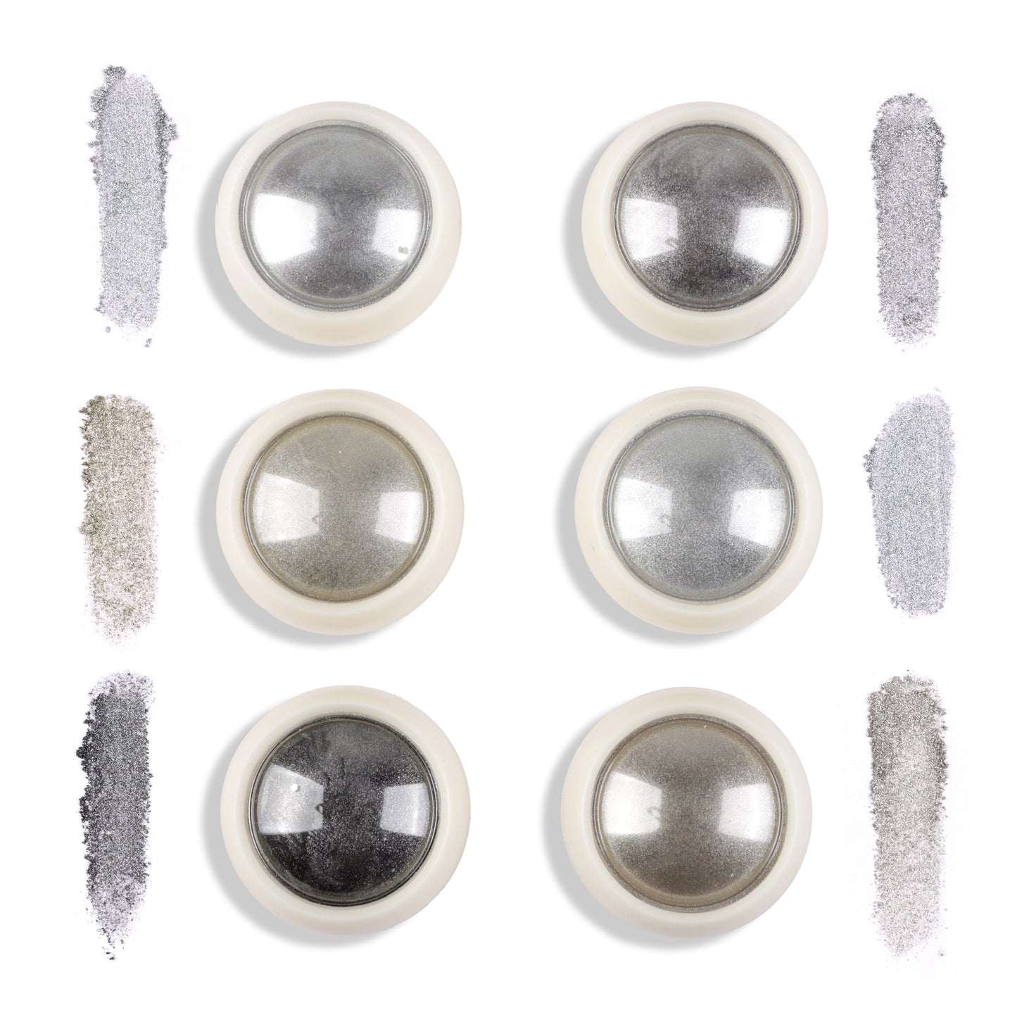 Mirror Chrome Silver Mix Metallic Silver Colors - 6 Pieces