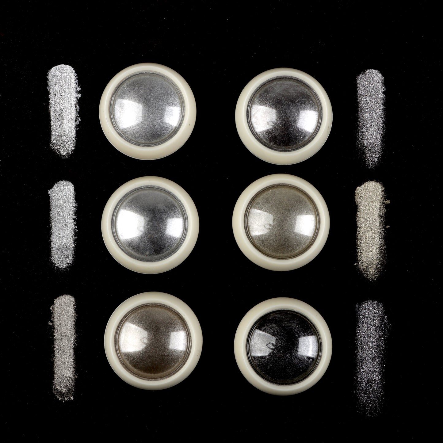 Mirror Chrome Silver Mix Metallic Silver Colors - 6 Pieces