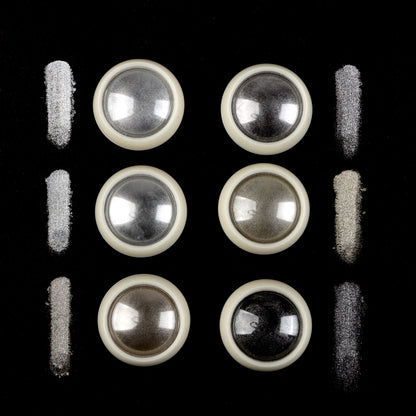 Mirror Chrome Silver Mix Metallic Silver Colors - 6 Pieces
