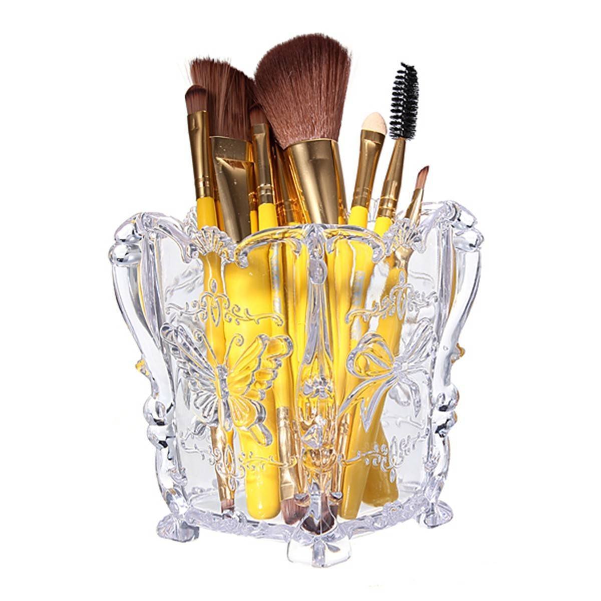 Plastic Transparent Designer Brush Stand Holder - 1 Piece