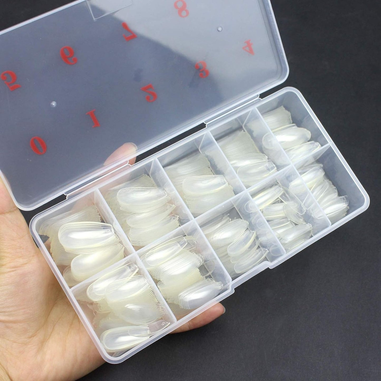 Empty Nail Tip Storage Box - Sizes 0 to 9