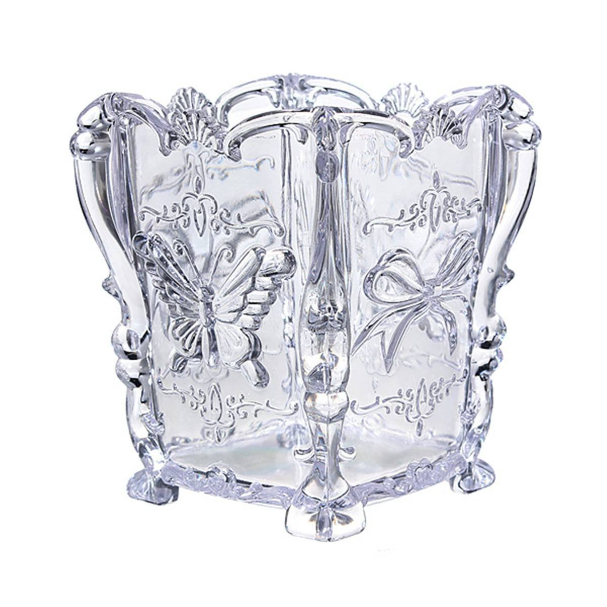 Plastic Transparent Designer Brush Stand Holder - 1 Piece