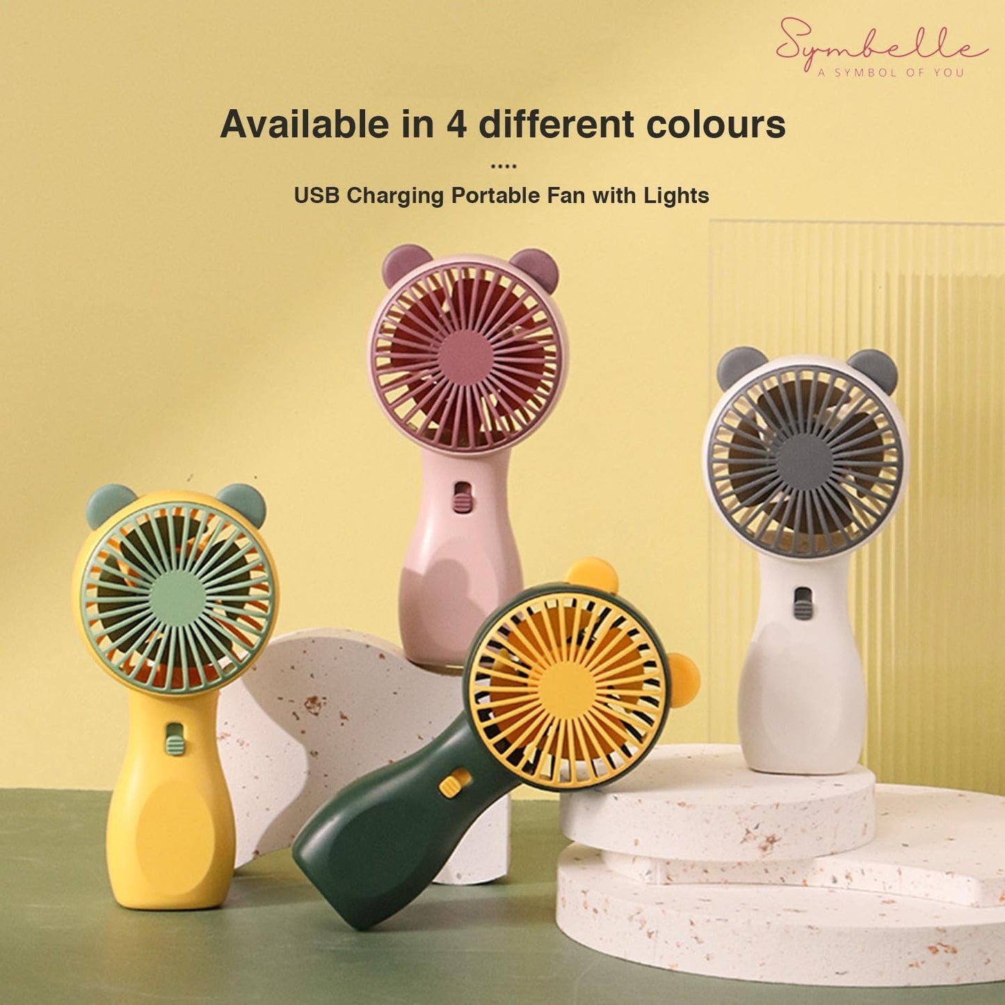 Eyelash Extension Mini Fan with Cute Cat Ears - Assorted Color