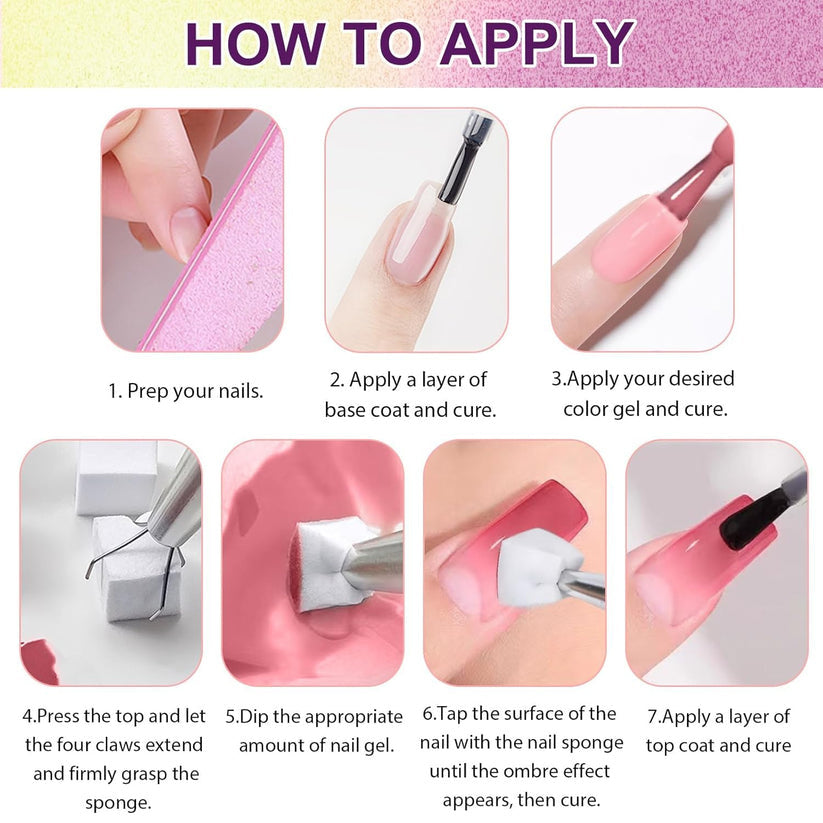 Ombre Sponge With Tool - 50 Pieces