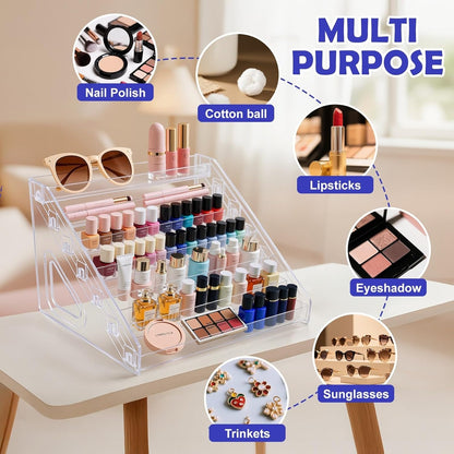 5-Shelf Display Stand for Nail Polish Holding - Holds up to 30 Polishes