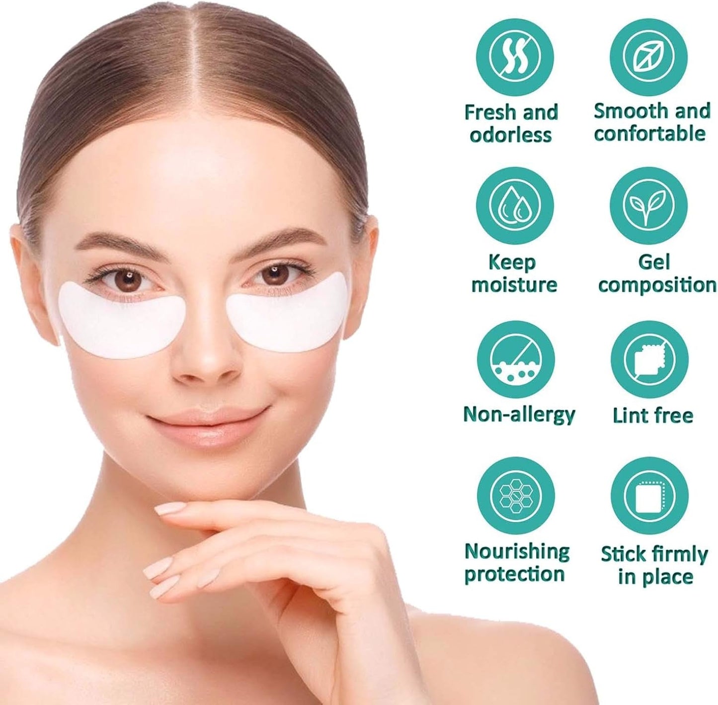 Under Eye Pink Gel Patch for Eyelash Extension 10 Pieces