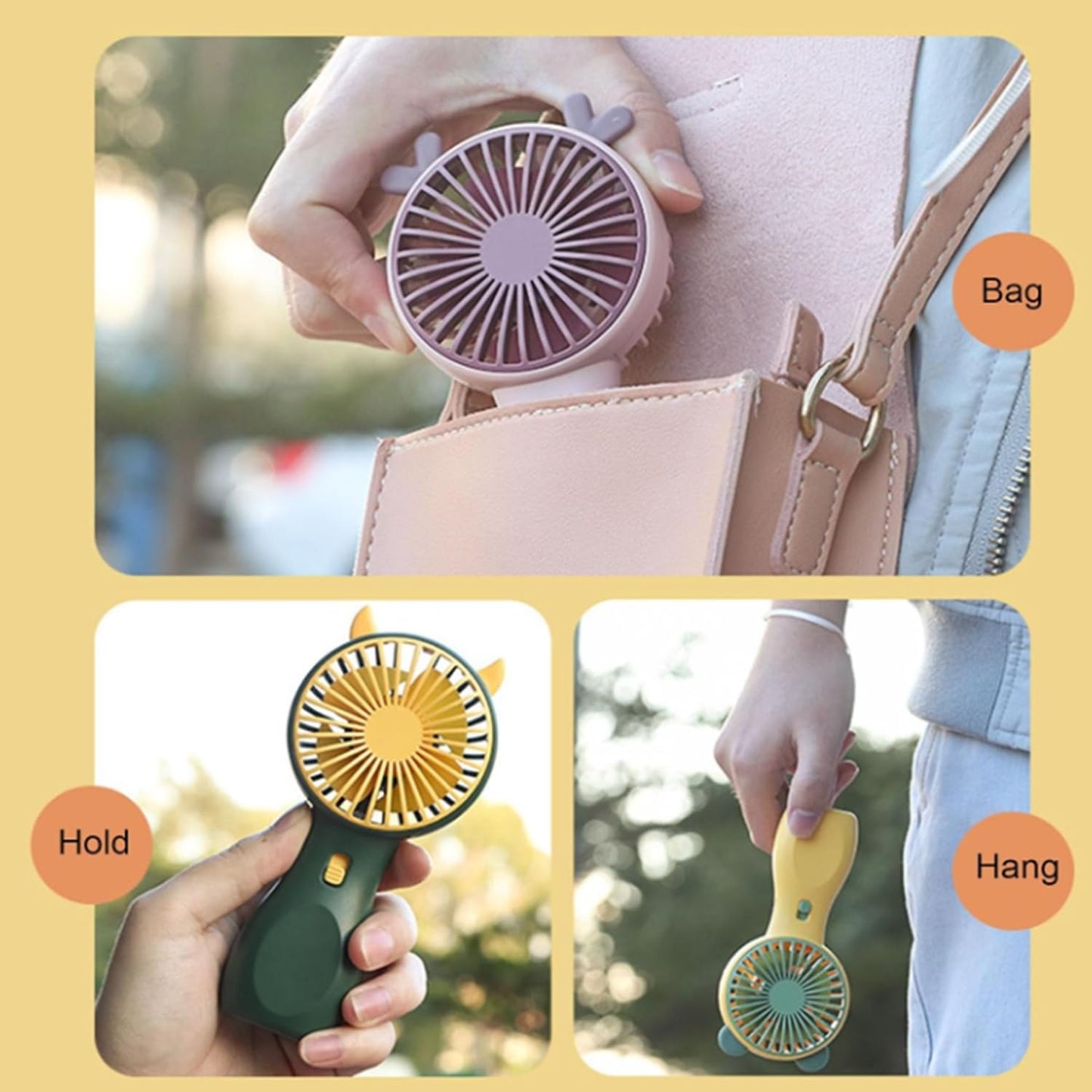 Eyelash Extension Mini Fan with Cute Cat Ears - Assorted Color