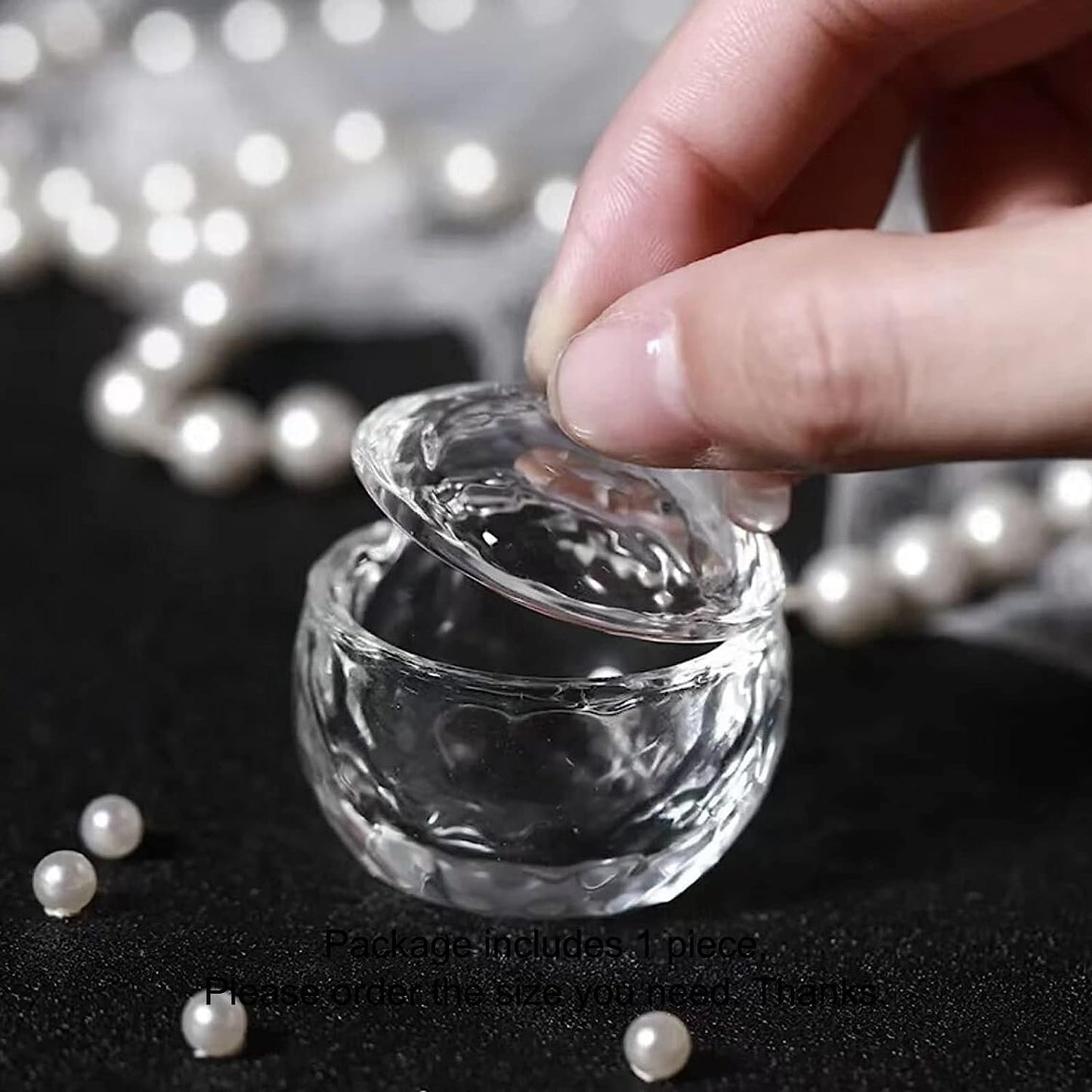 Premium Glass Dappen Dish with Lid Honeycomb Shape