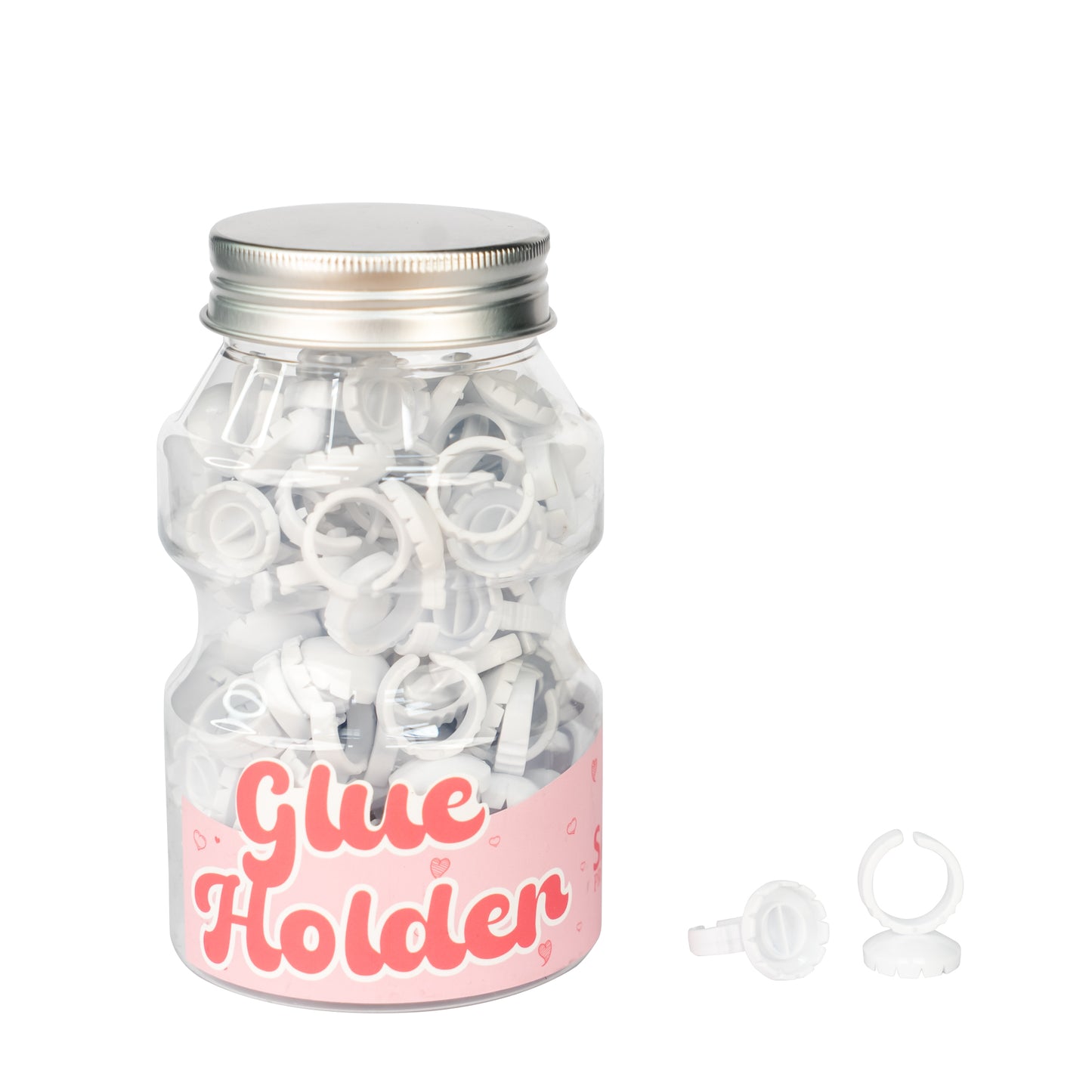 Eyelash Glue Holding Rings 100 Pieces - Assorted Color & Shape