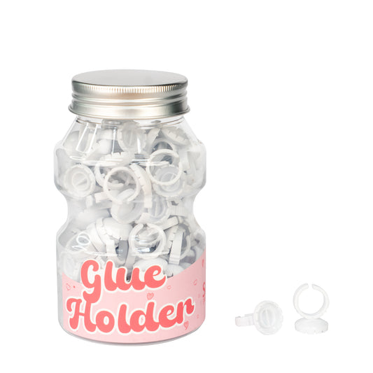 Eyelash Glue Holding Rings 100 Pieces - Assorted Color & Shape