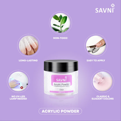 Savni 25g Clear Professional Extension Acrylic Powder
