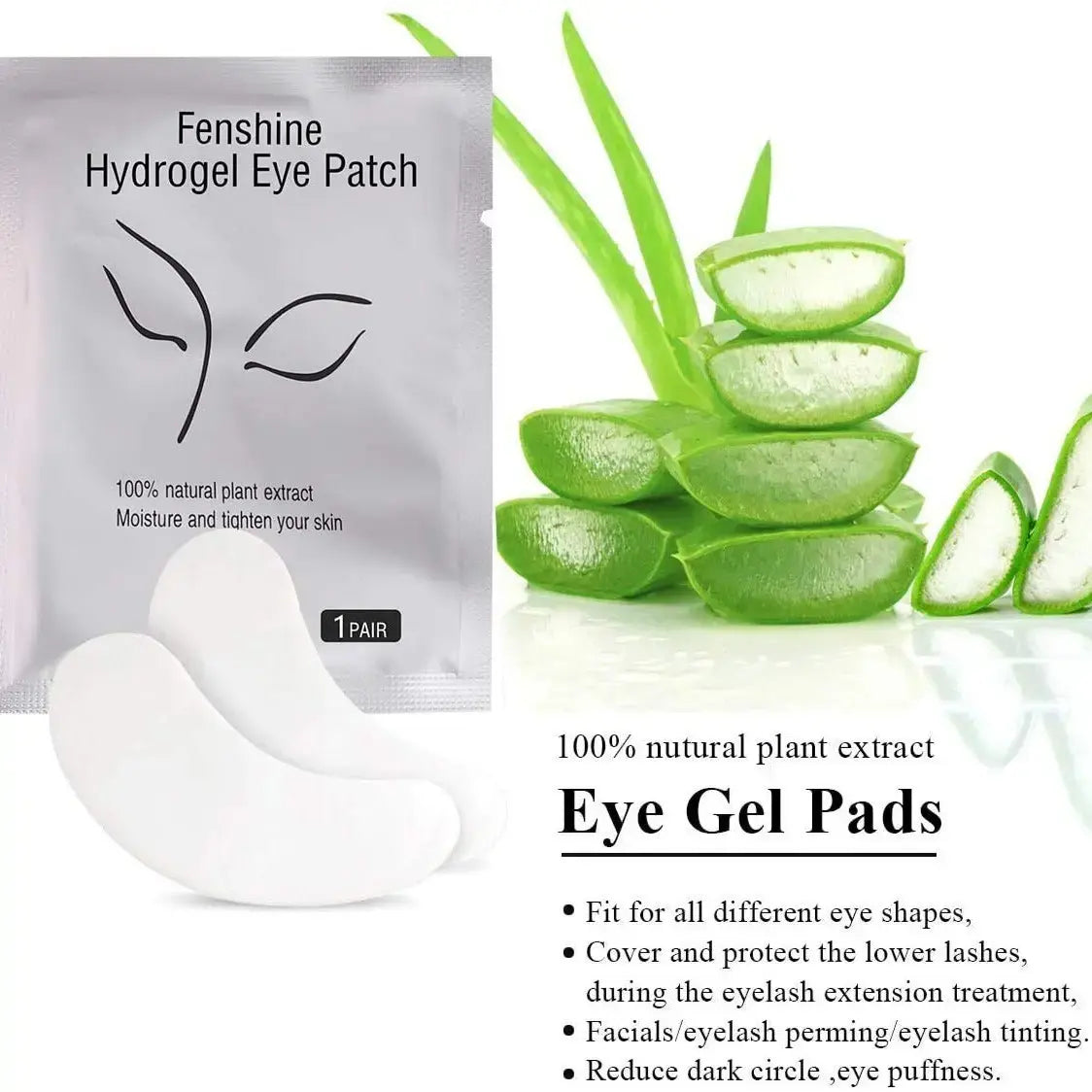 Under Eye Silver Hydro Gel Patch for Eyelash Extension 10 Pieces