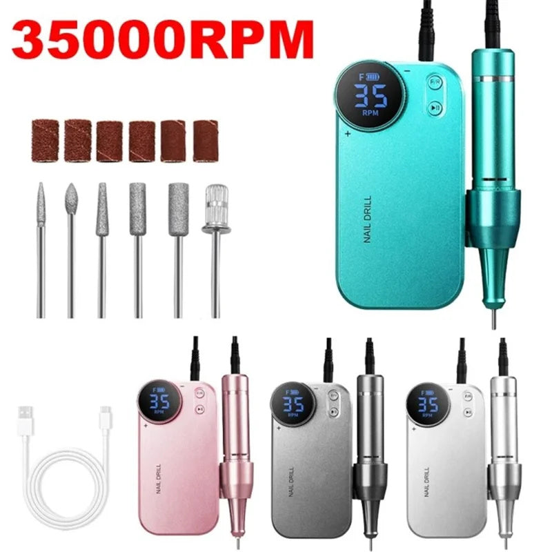 35000 RPM DF-107 Portable Battery Powered Nail Drill Machine