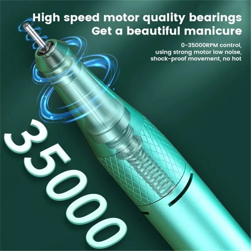35000 RPM DF-107 Portable Battery Powered Nail Drill Machine