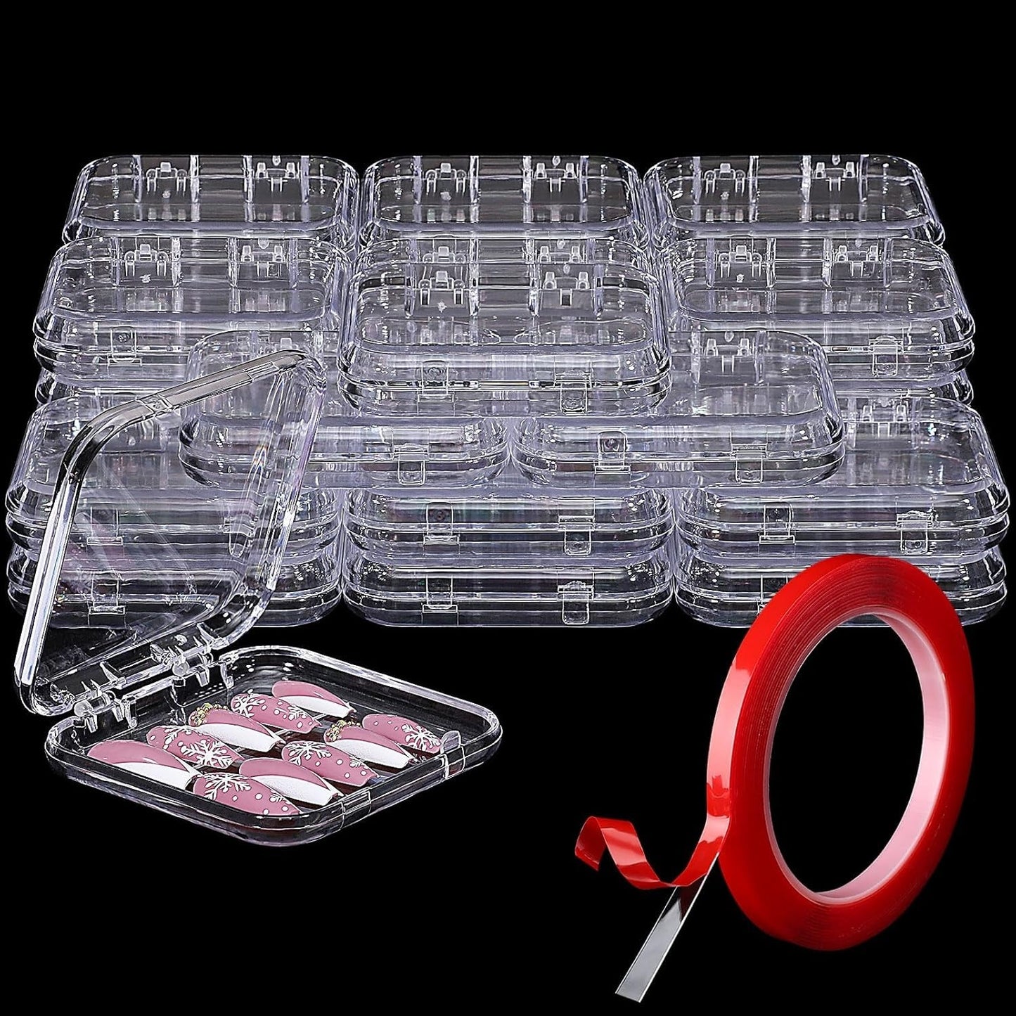 Empty Press On Storage Transparent Box - Pack of 10