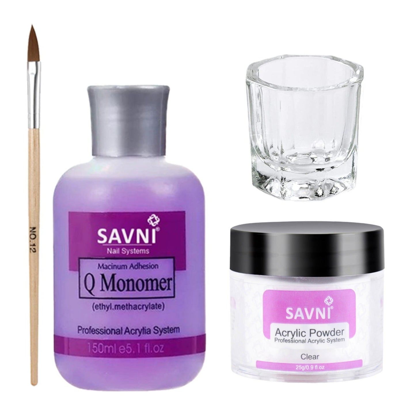 Savni 25g Clear Acrylic Powder Kit