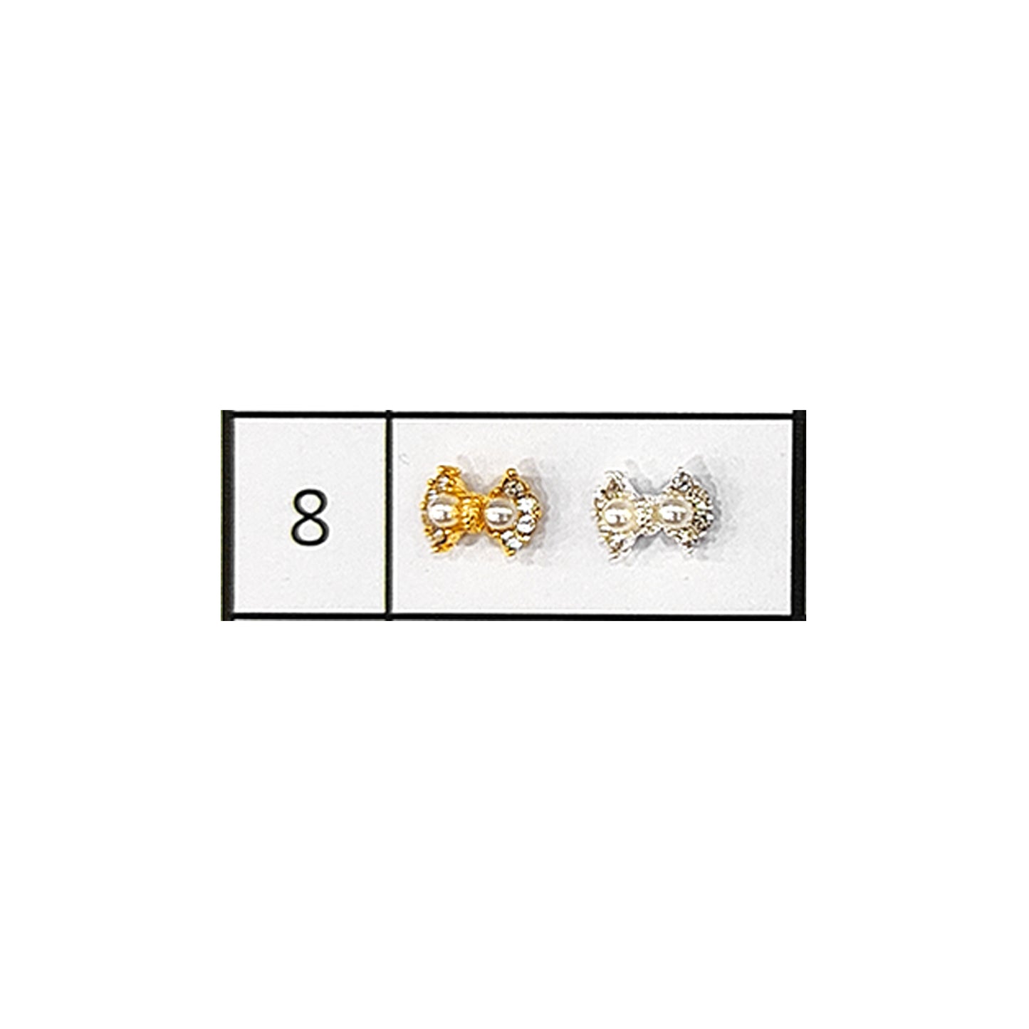 Metallic Nail Bows Accessory Silver Series - 5 Pair