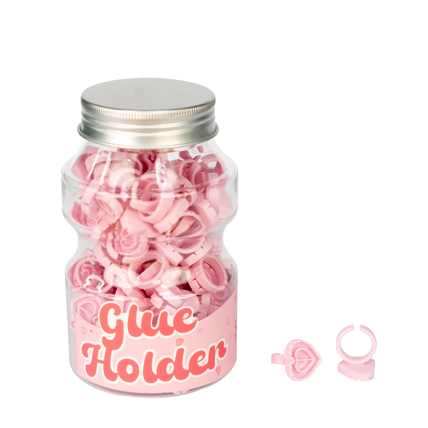 Eyelash Glue Holding Rings 100 Pieces - Assorted Color & Shape