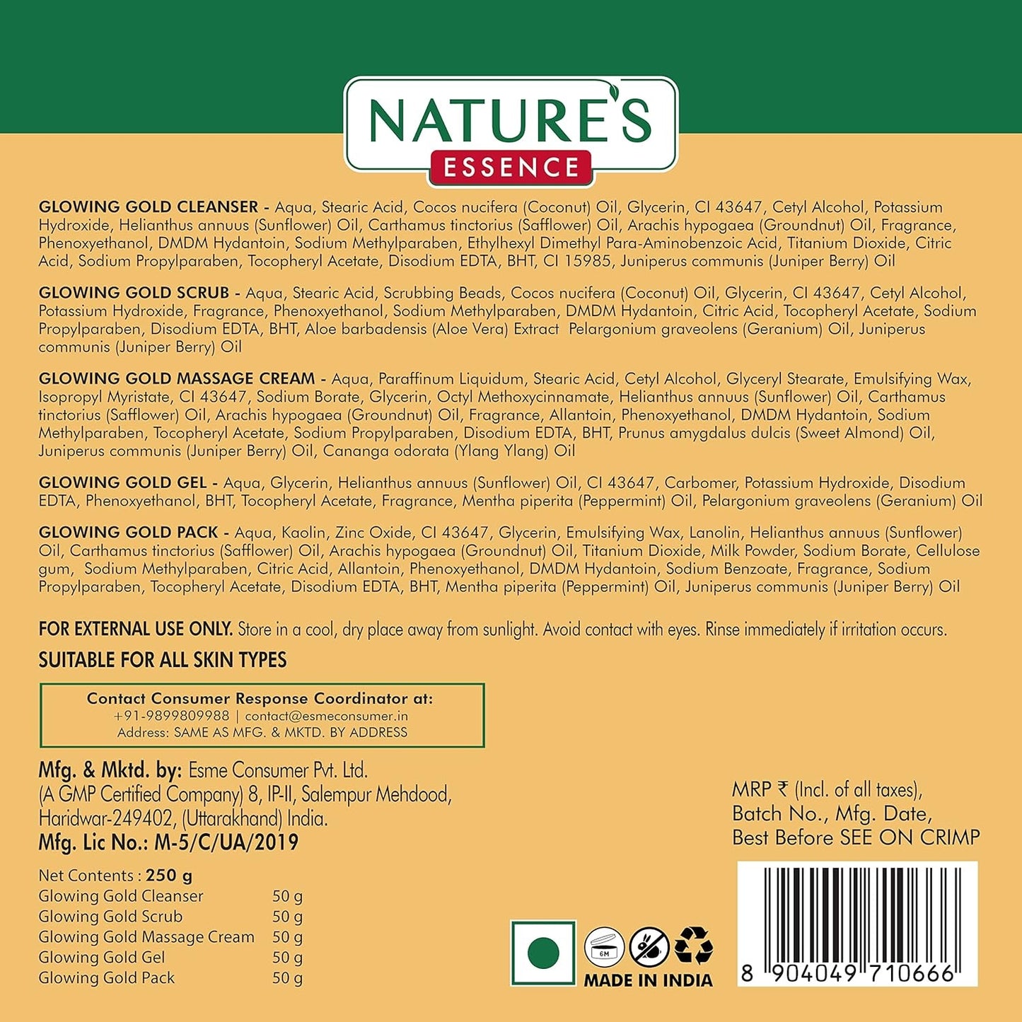 Nature's Professional Advanced Glowing Gold Facial Kit