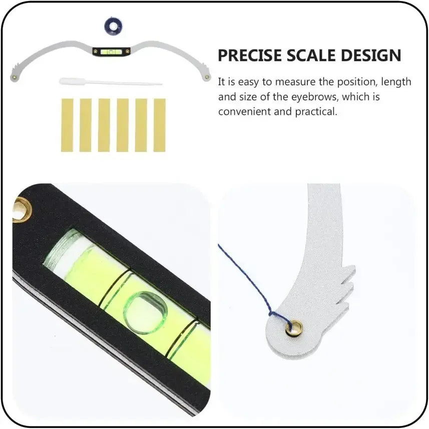 Eyebrow Mapping String Ruler Precision Brow Measuring Tool with Leveler for Microblading PMU and Symmetry Alignment