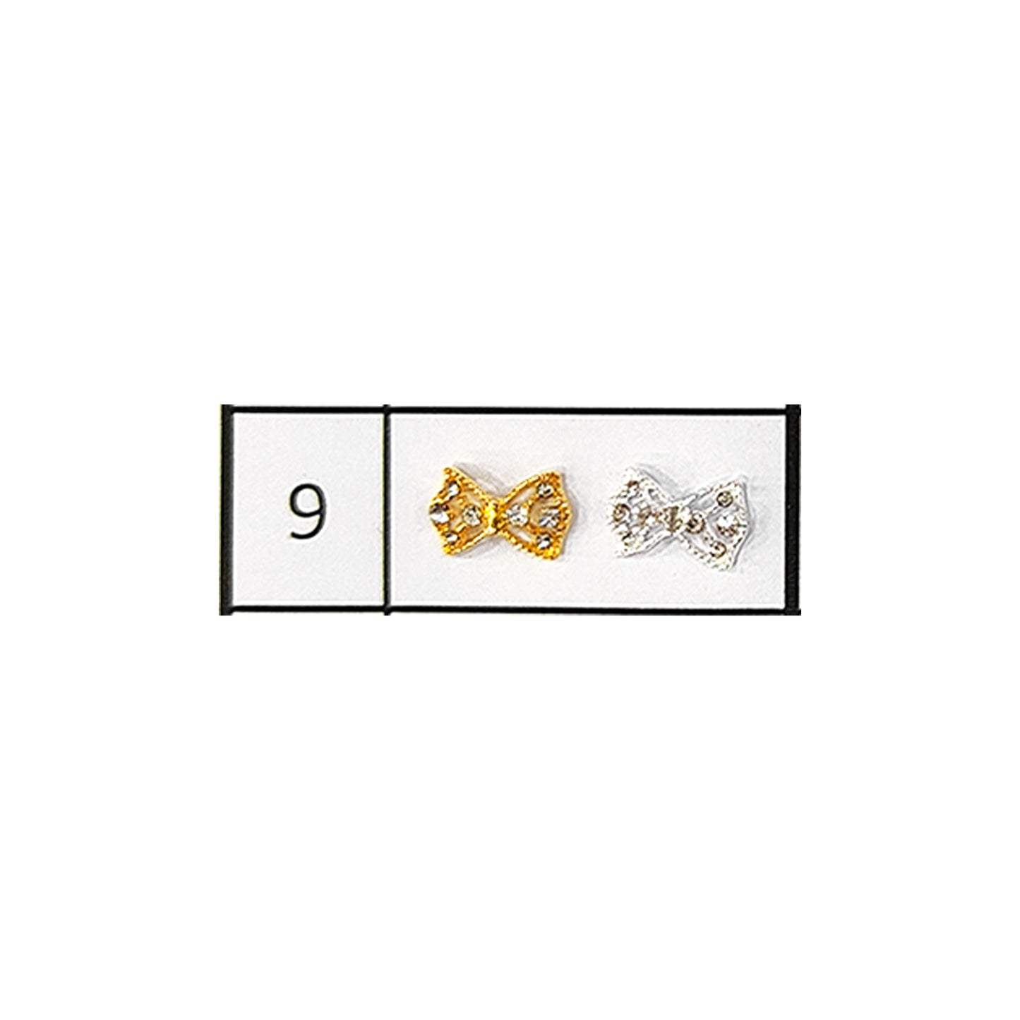 Metallic Nail Bows Accessory Silver Series - 5 Pair
