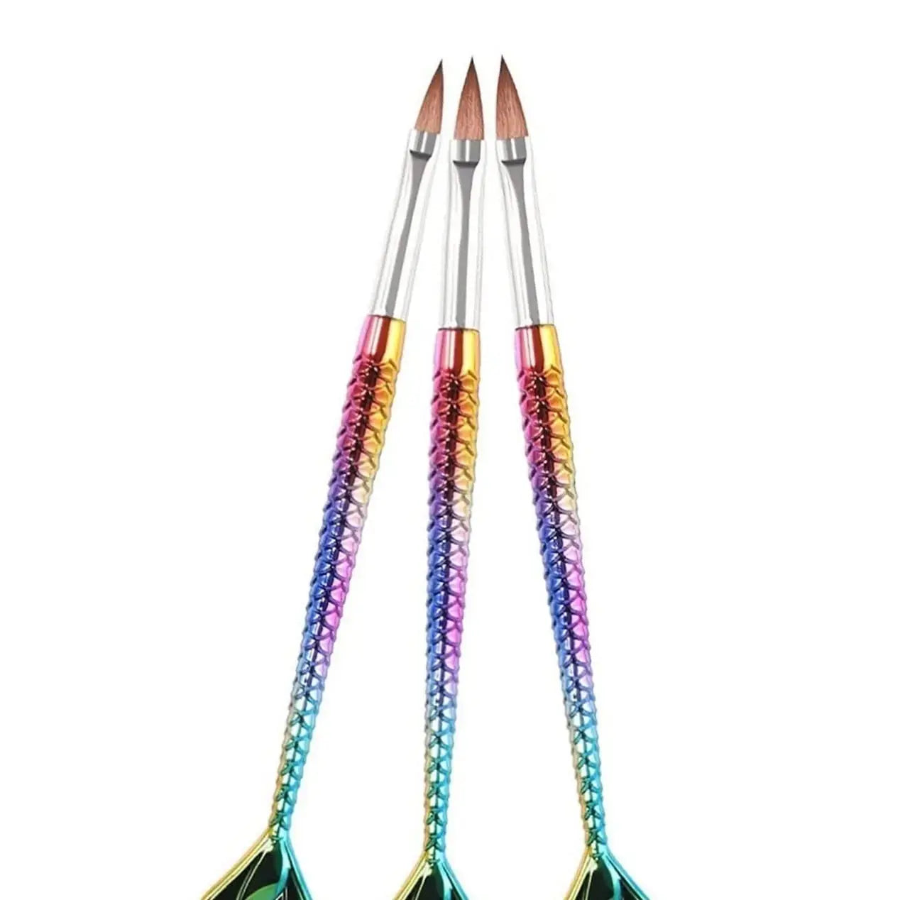 Synthetic Acrylic Brushes Mermaid Handle - Set of 3