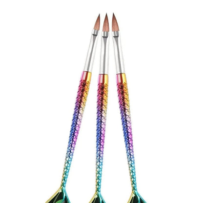 Synthetic Acrylic Brushes Mermaid Handle - Set of 3