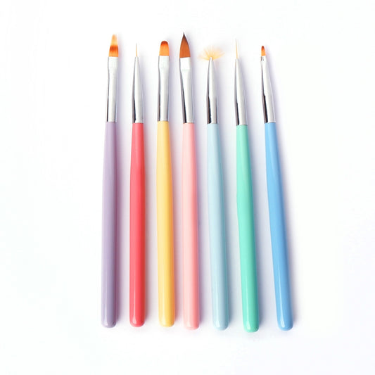 Ombre, Fan, Acrylic, Gel Mix Brushes - Set of 7