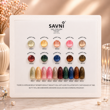Savni UV Gel Polish Kit Set Of 10 PCS, 15ml Each, Cat Eye, Model-A01