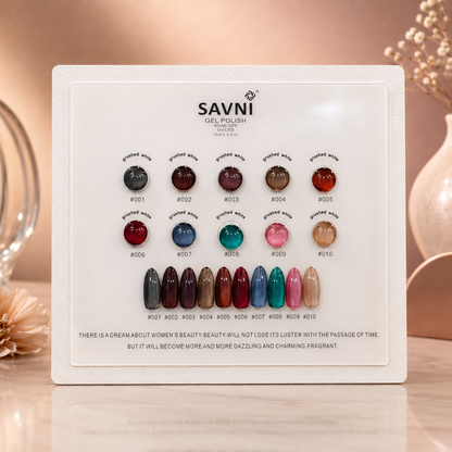 Savni UV Gel Polish Kit Set Of 10 PCS, 15ml Each, Cat Eye, Model-A02