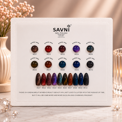 Savni UV Gel Polish Kit Set Of 10 PCS, 15ml Each, Cat Eye, Model-A06